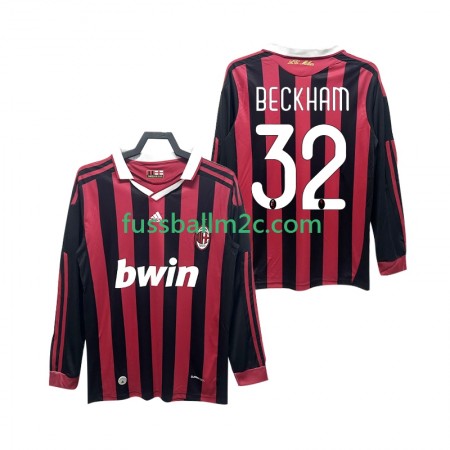 Fußballtrikots AC Mailand BECKHAM 32 2009 2010 Retro Heim Trikotsatz Langarm Fußballtrikots AC Mailand BECKHAM 32 2009 2010 Retro Heim Trikotsatz Langarm
